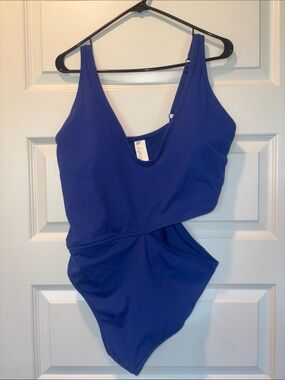 Fabletics Royal Blue Cutout One-Piece Swimsuit